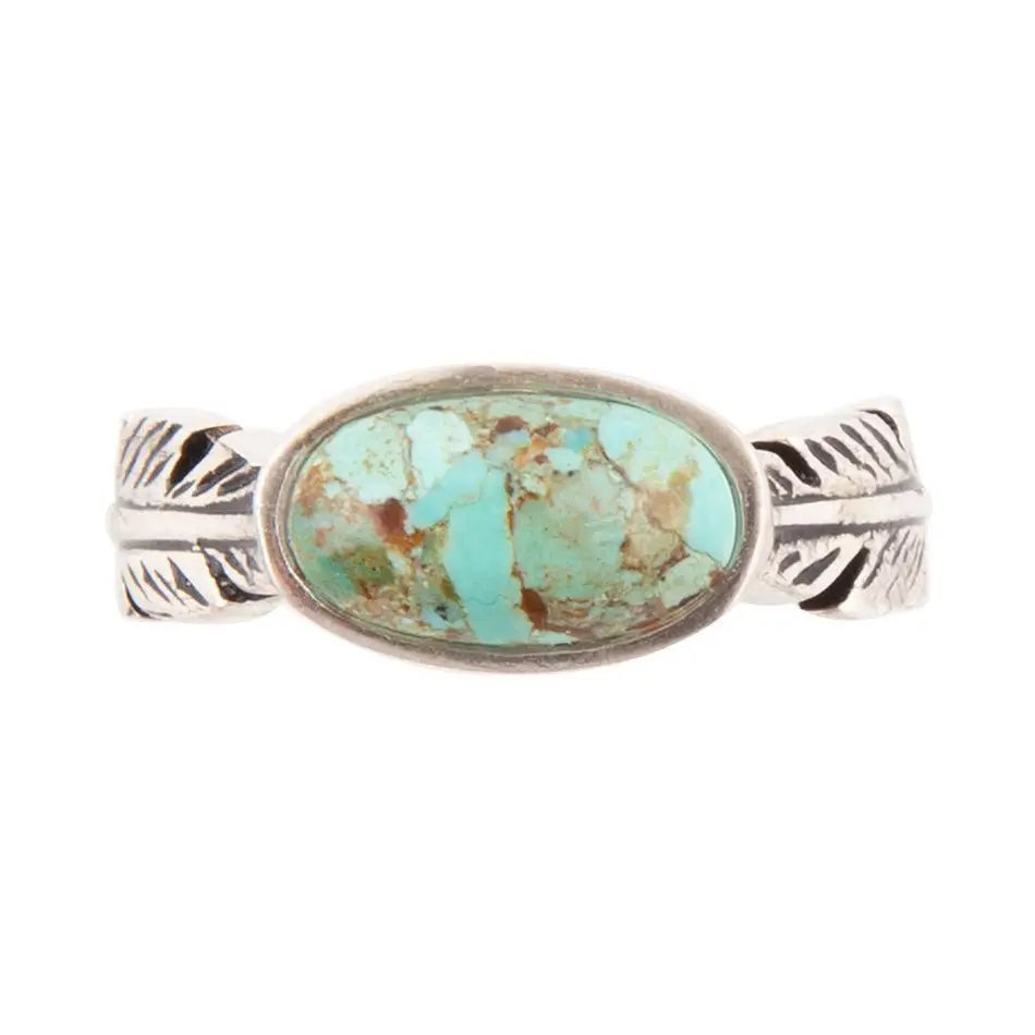 Feather Sterling Silver and Turquoise Ring