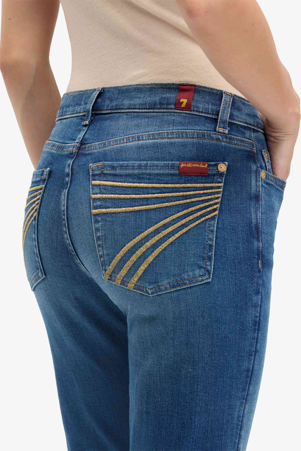 7 for All Mankind - Dojo Retro Fade Mid Blue 34in Leg