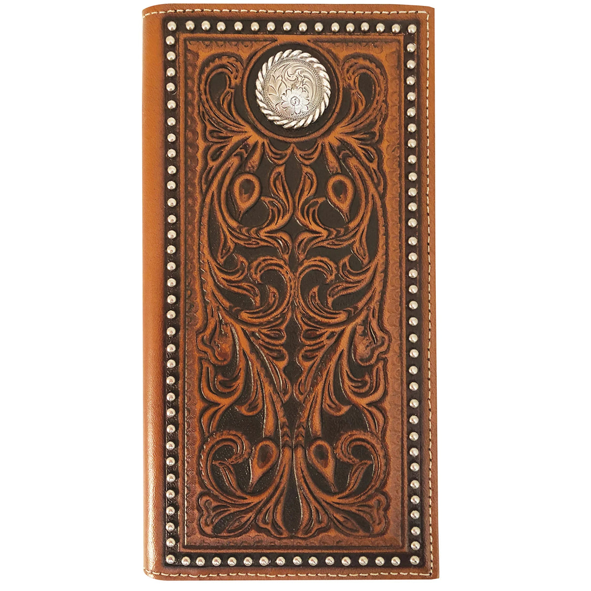 Roper Wallet - Rodeo Tooled Leather Tan