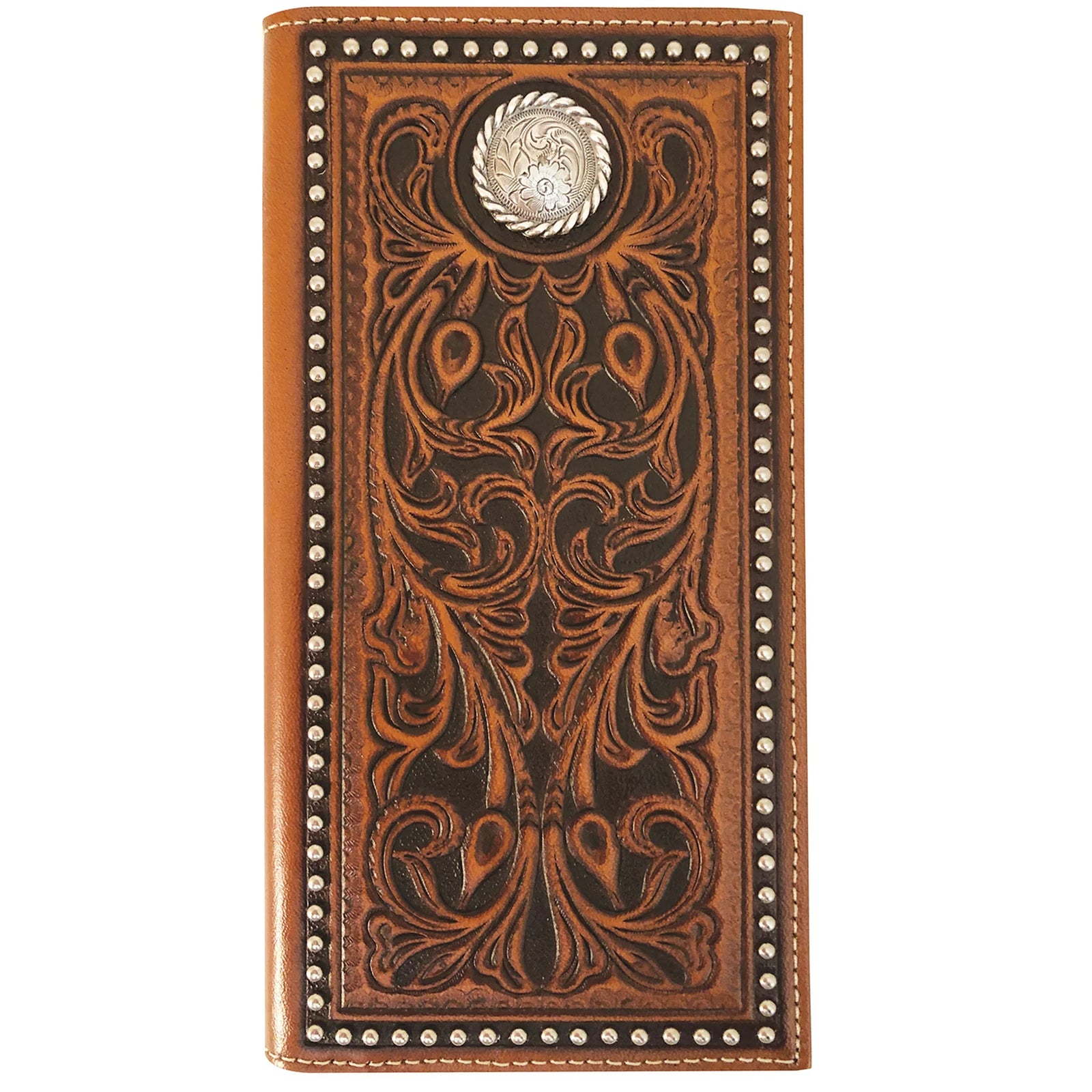 Roper Wallet - Rodeo Tooled Leather Tan