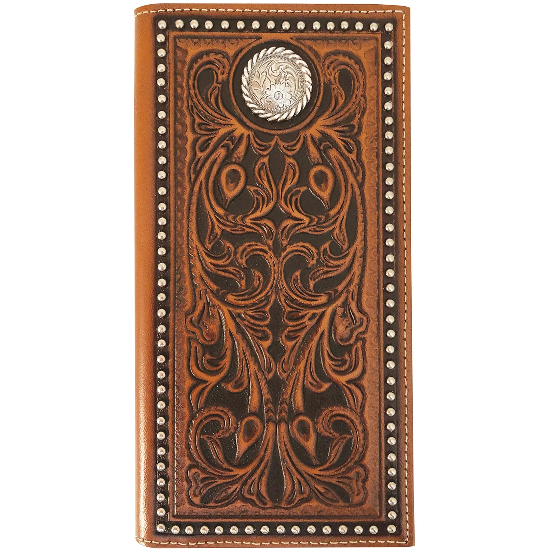 Roper Wallet - Rodeo Tooled Leather Tan
