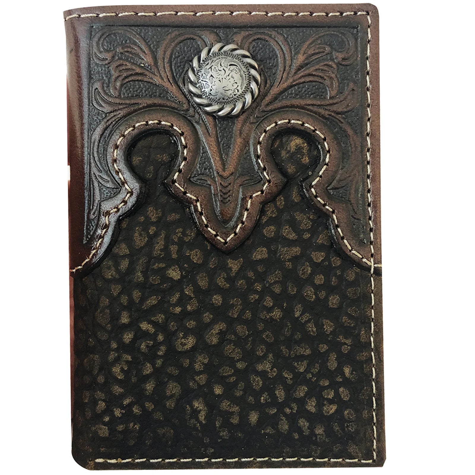 Roper Wallet - Tri-Fold Tooled Yoke Brown