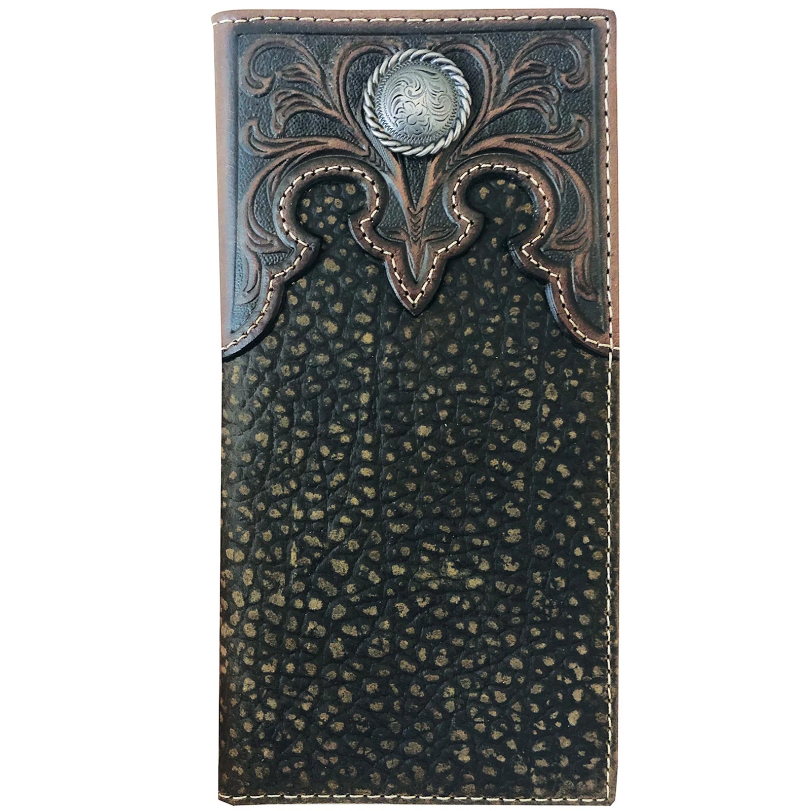 Roper Wallet - Rodeo Tooled Leather Tan