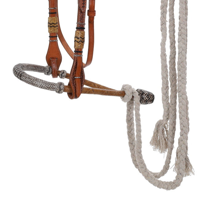 Showman Rawhide Rider Bosal Headstall with Reins | Horse Supplies - Bosal | Saddleworld Ipswich