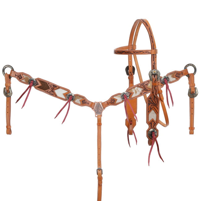 Showman Woodland Hide Browband Bridle and Breastplate Set
