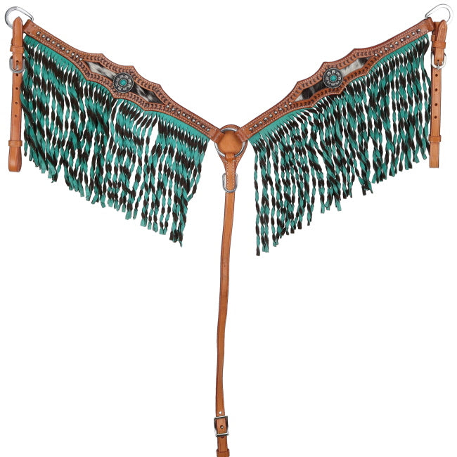 Showman Wrangler Twist Browband Bridle and Breastplate Set