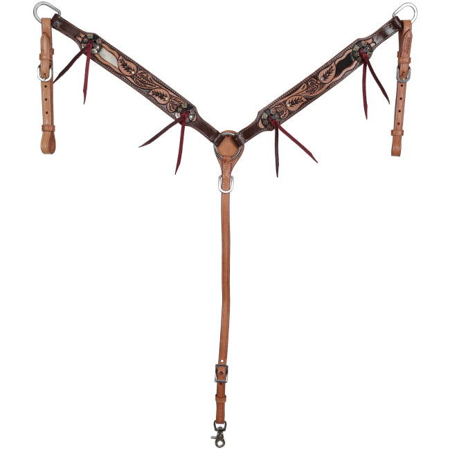 Showman Cowhide Canopy Bridle and Breastplate Set