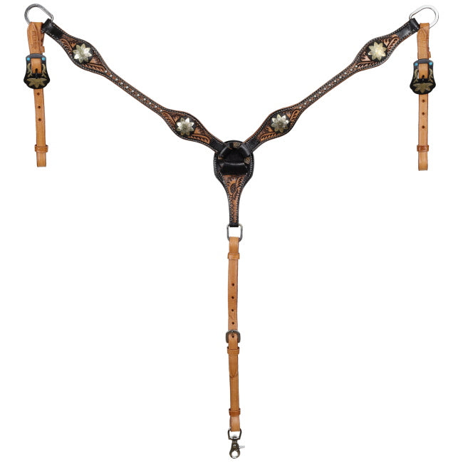 Showman Sterling Floral Browband Bridle and Breastplate Set