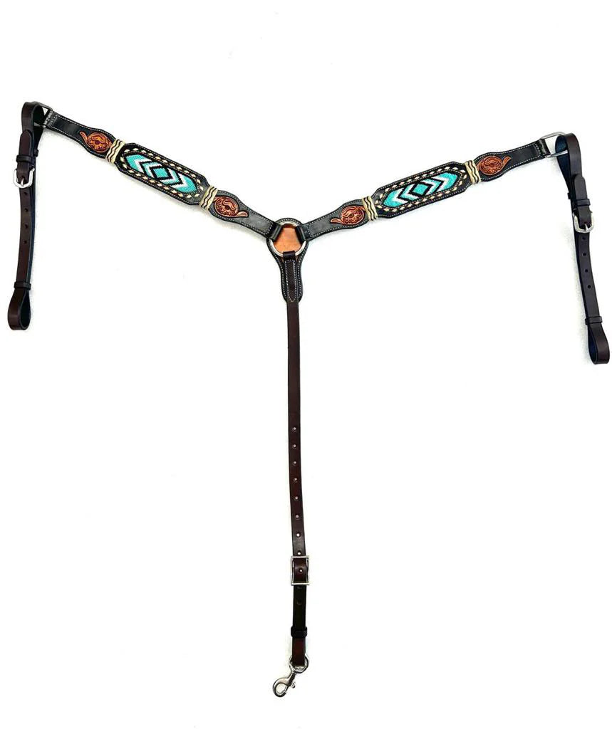 Toprail The Cheyanne Turquoise Floral Breastplate