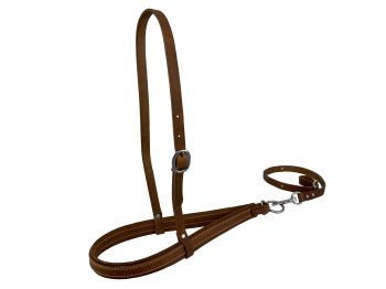 Showman Leather Adjustable Noseband and Tiedown