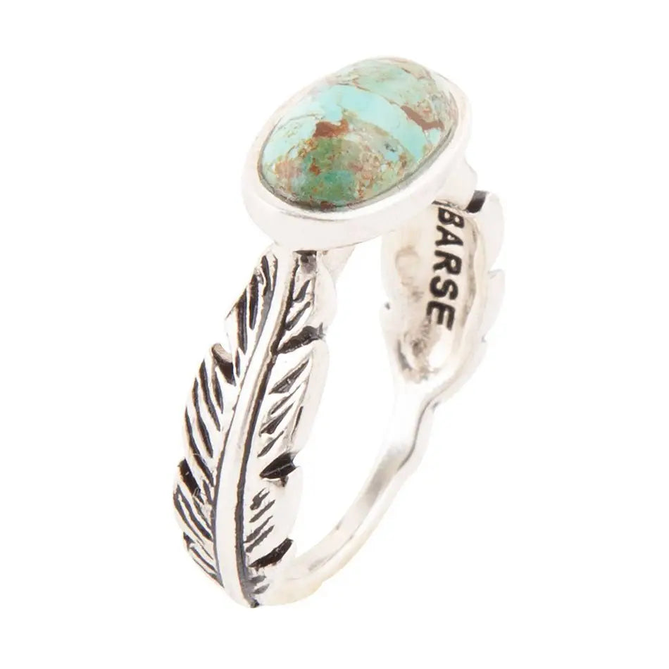 Feather Sterling Silver and Turquoise Ring