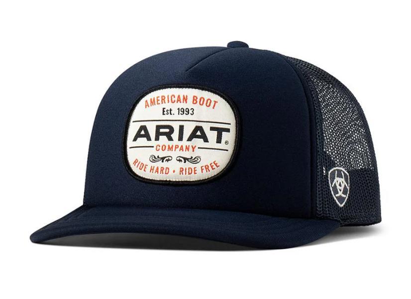 Ariat Mns American Boot Co Foam Patch Mesh Black Snap Back Cap