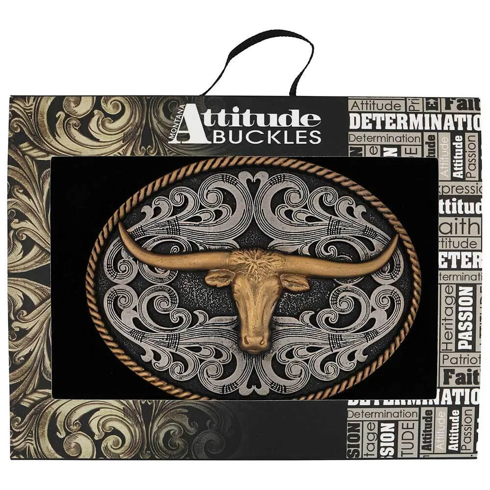 Attitude Belt Buckle - Two - Tone Longhorn