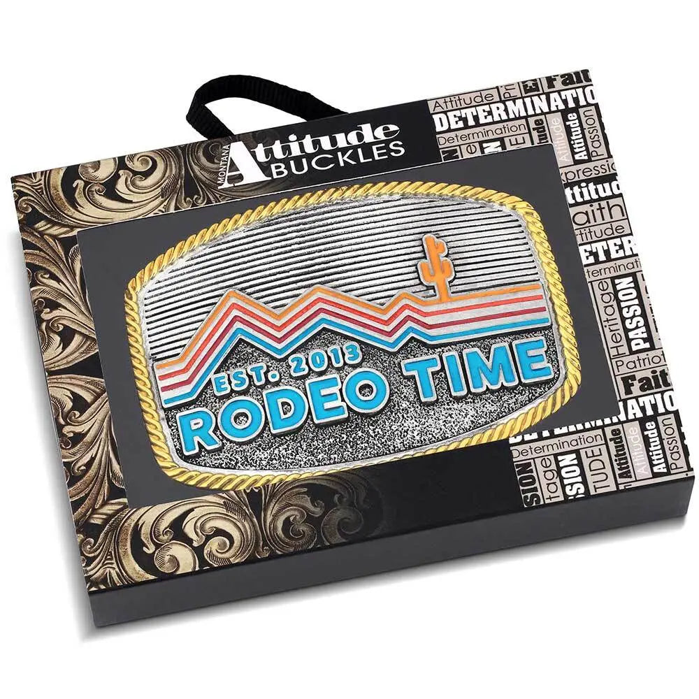 Attitude Belt Buckle - Retro Rodeo Time Buckle