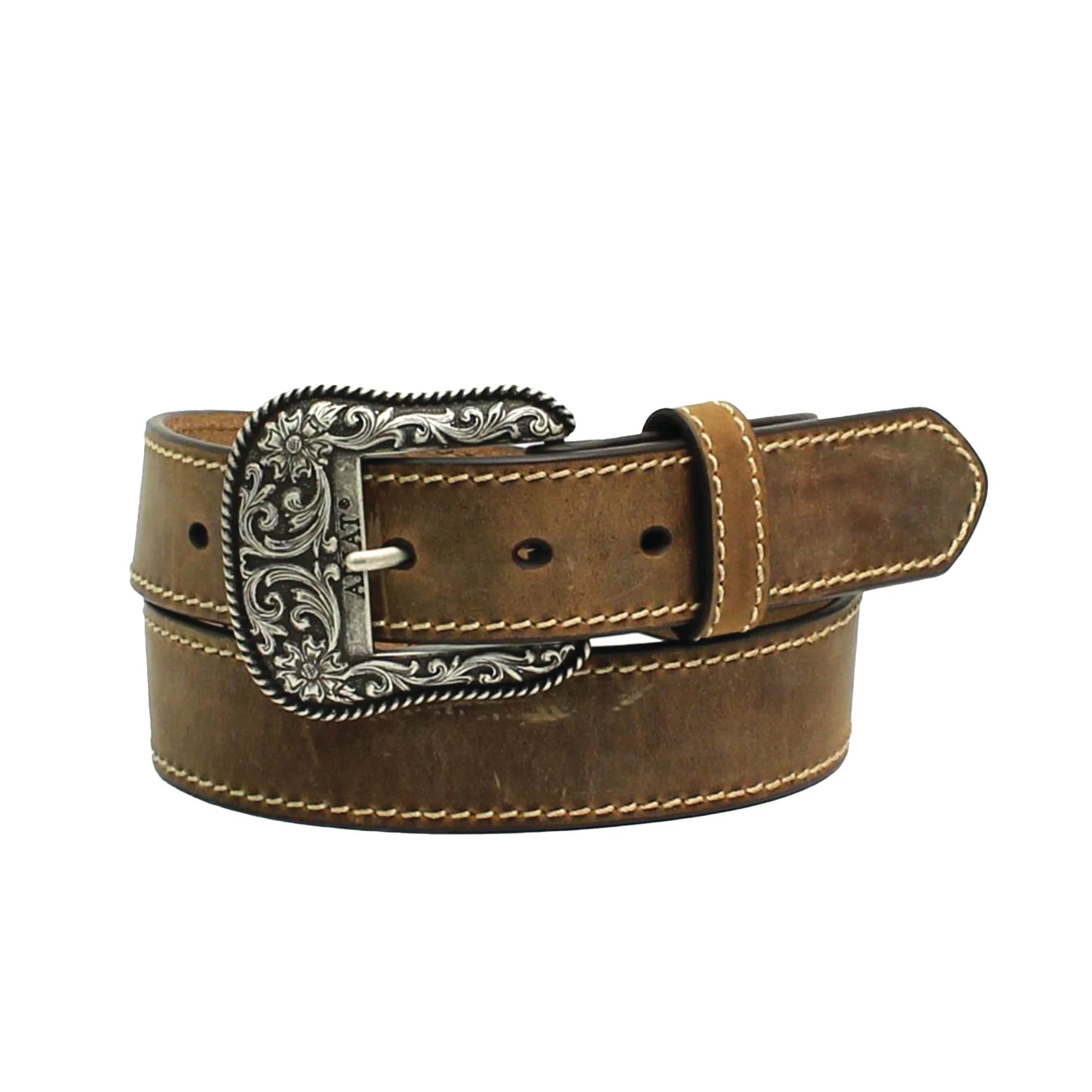 Ariat Wms Distressed Leather Belt 1.5in Brown