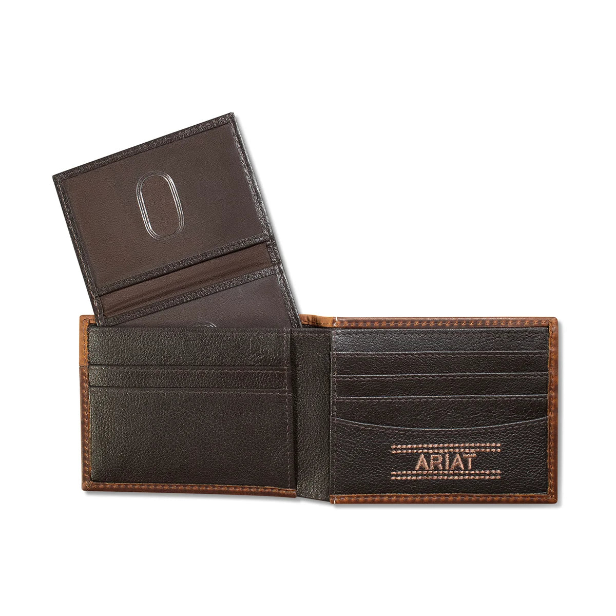 Ariat Mns Boot Stitch Bifold Wallet Brown | Giftware - Wallet | Saddleworld Ipswich
