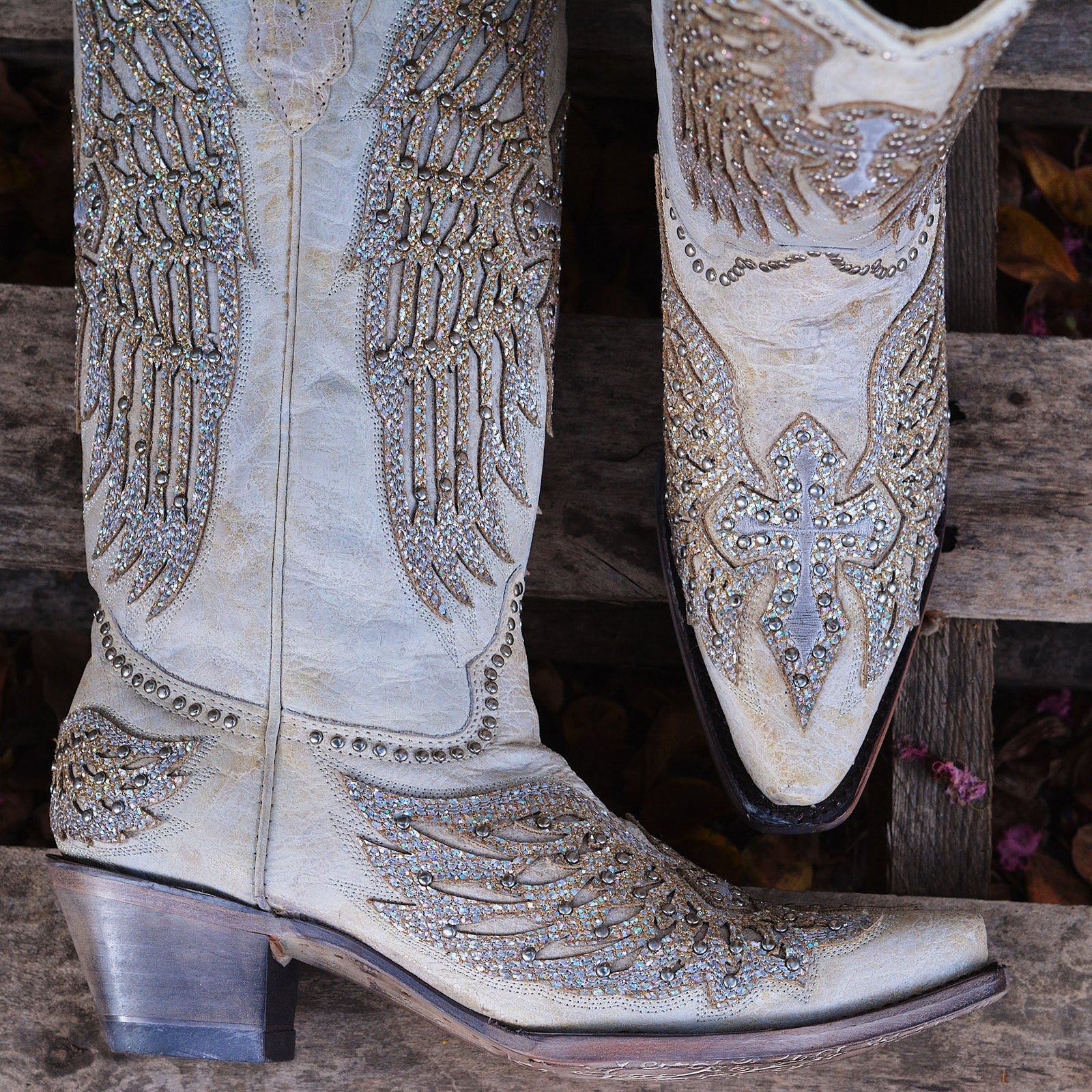 Corral Angel Wings and Cross with Studs