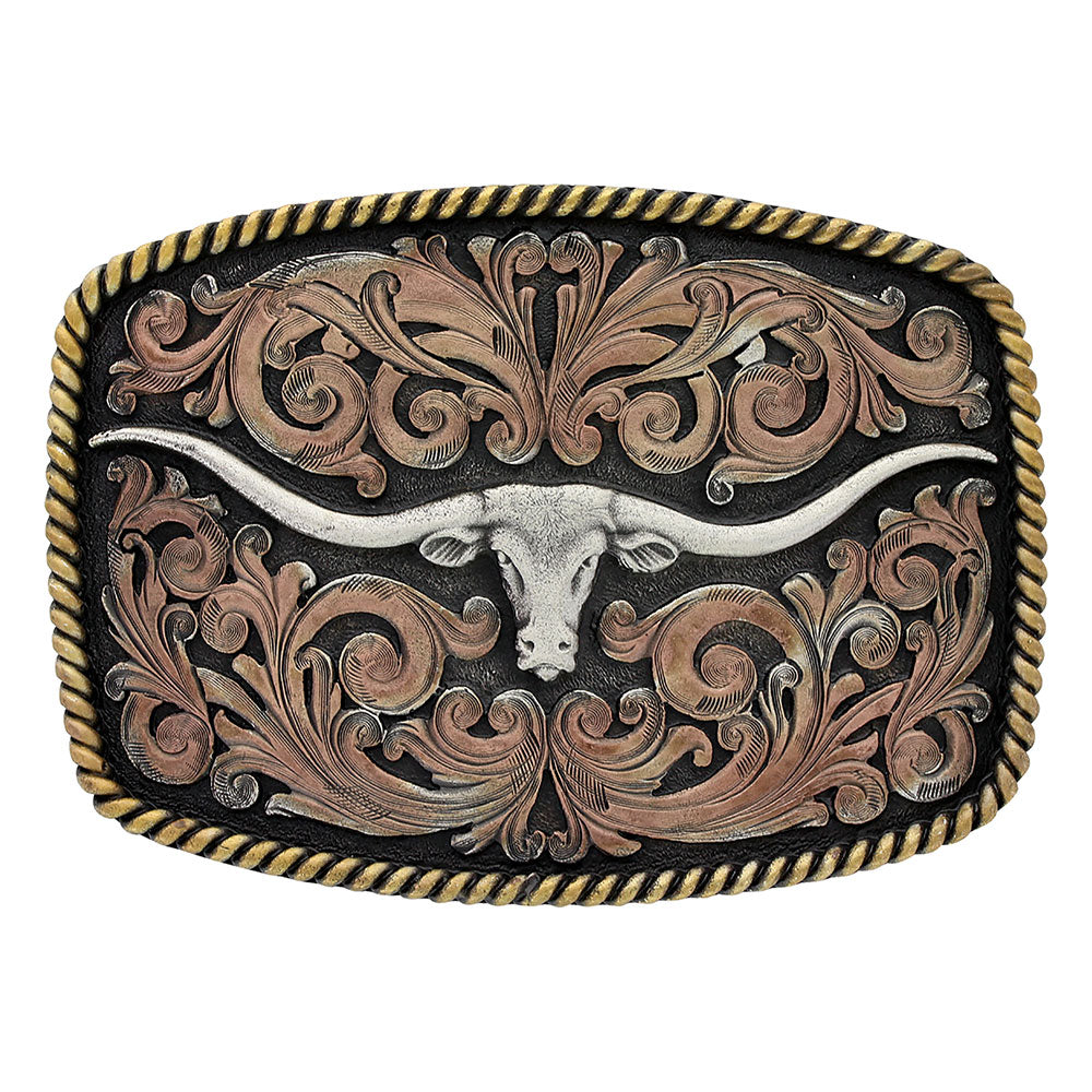 Attitude Belt Buckle - Tri-Color Texas Longhorn