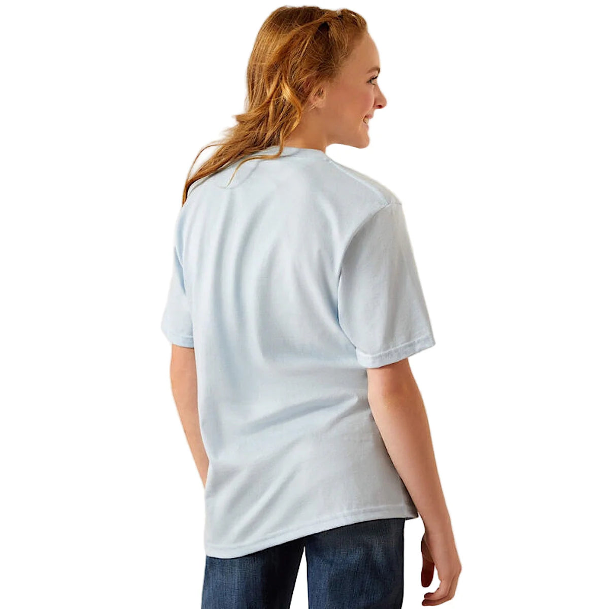 Ariat Girls Fancy Type SS Tee Sky Blue
