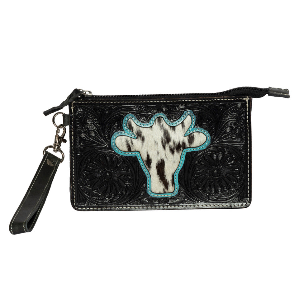 The Design Edge Bullhead Tooling Leather Clutch