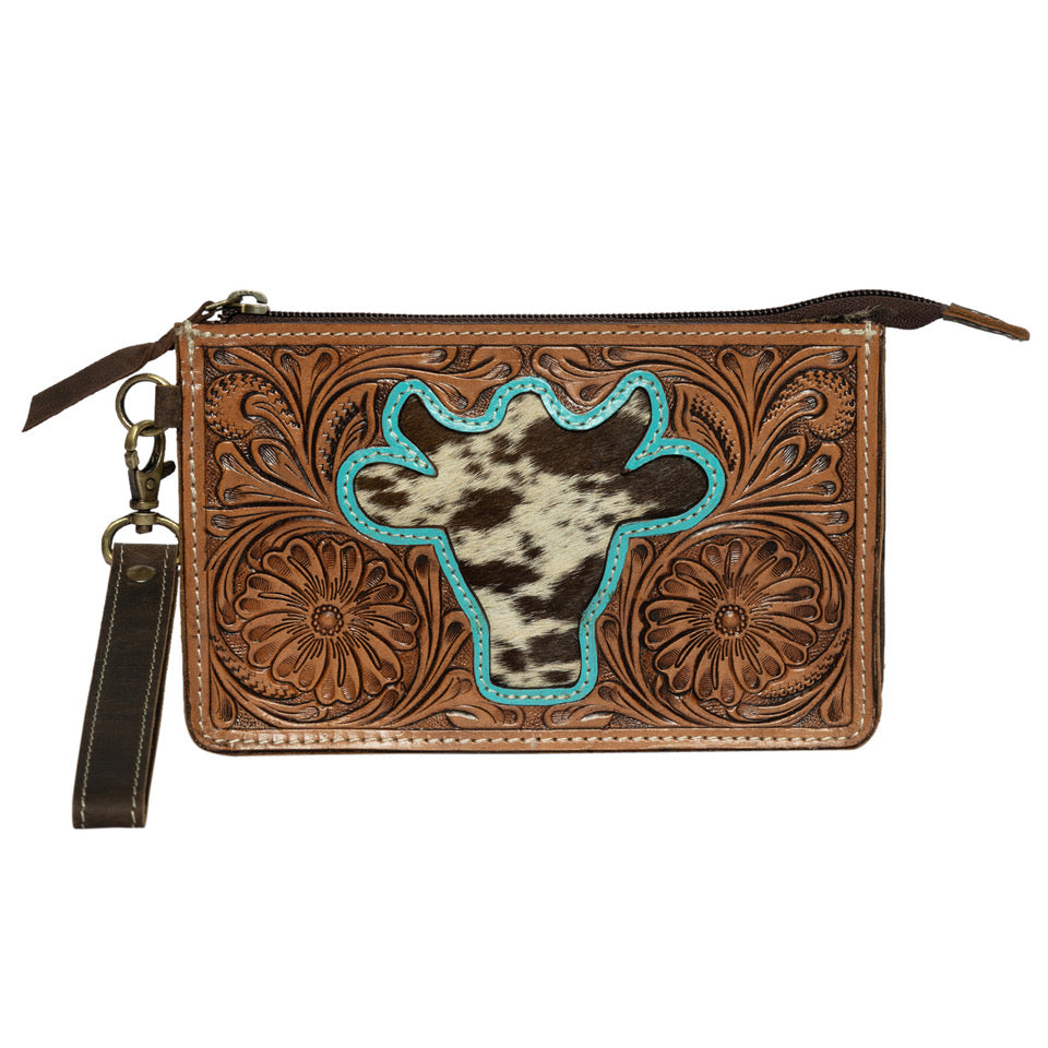 The Design Edge Bullhead Tooling Leather Clutch