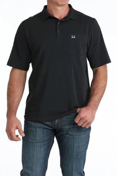 Cinch Mens Arenaflex Black Polo