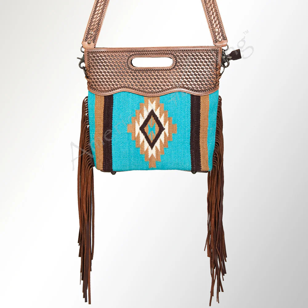 American Darling Saddle Blanket Tooled Fringe Handbag | GIftware - Handbag | Saddleworld Ipswich
