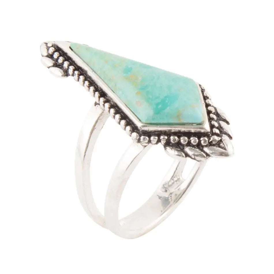 Anemone Blue Turquoise and Sterling Silver Statemetn Ring | Giftware -Jewellery | Saddleworld Ipswich