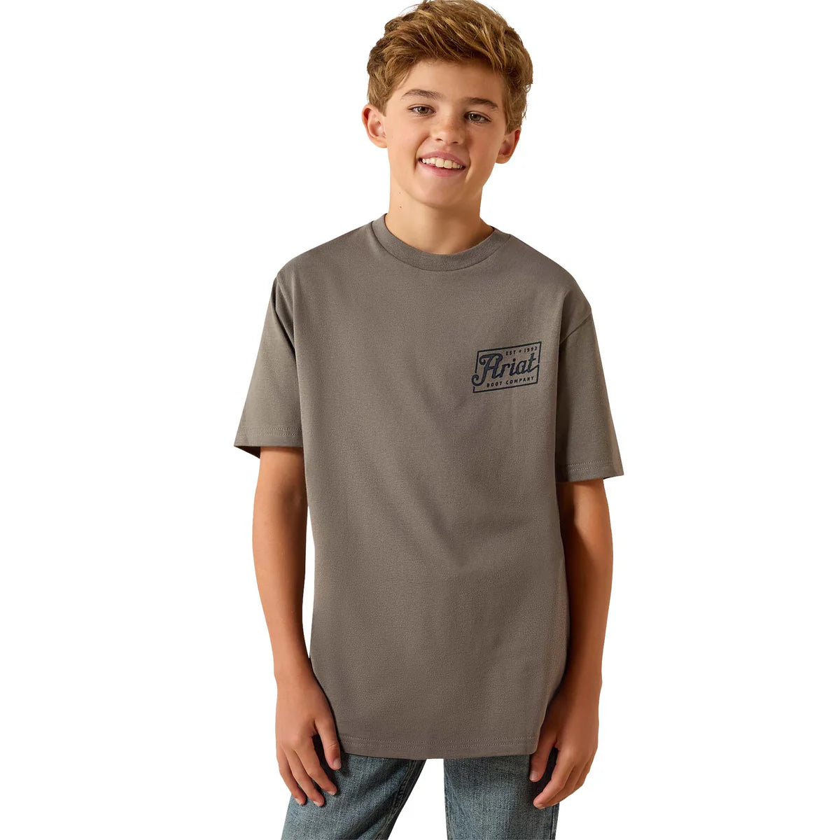 Ariat Bys Patriot SS Tee Smocked Pearl | Country Clothing - Childrens Clothing | Saddleworld Ipswich