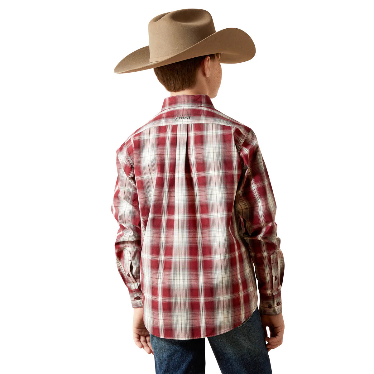 Ariat Bys Pro Series Tillman LS Shirt Dark Red | Country Clothing - shirt | Saddleworld Ipswich