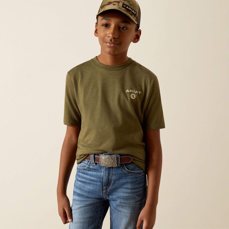 Ariat Bys Roped Diamond SS Tee Military Heather
