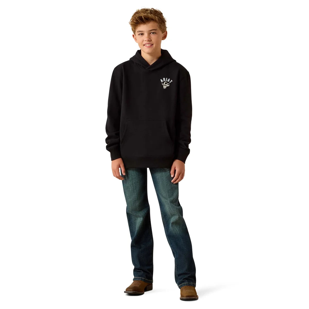 Ariat Bys Stitched Skull Hoodie Black
