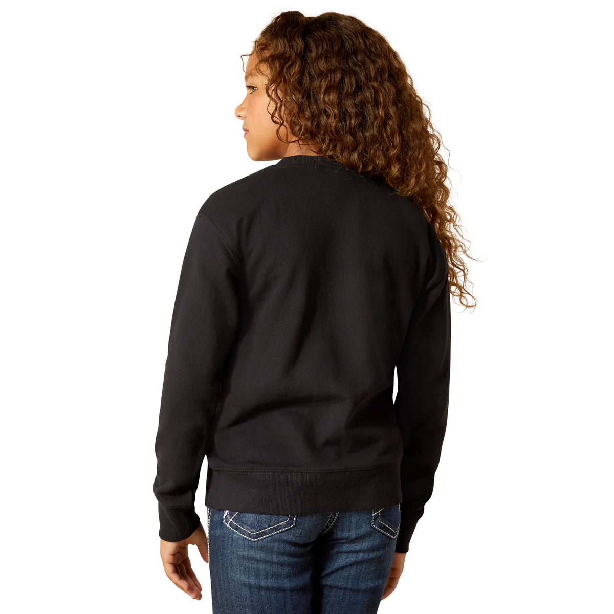 Ariat Gls Booted Logo Sweatshirt Black | Country Clothing - Girls Hoodie | Saddleworld Ipswich
