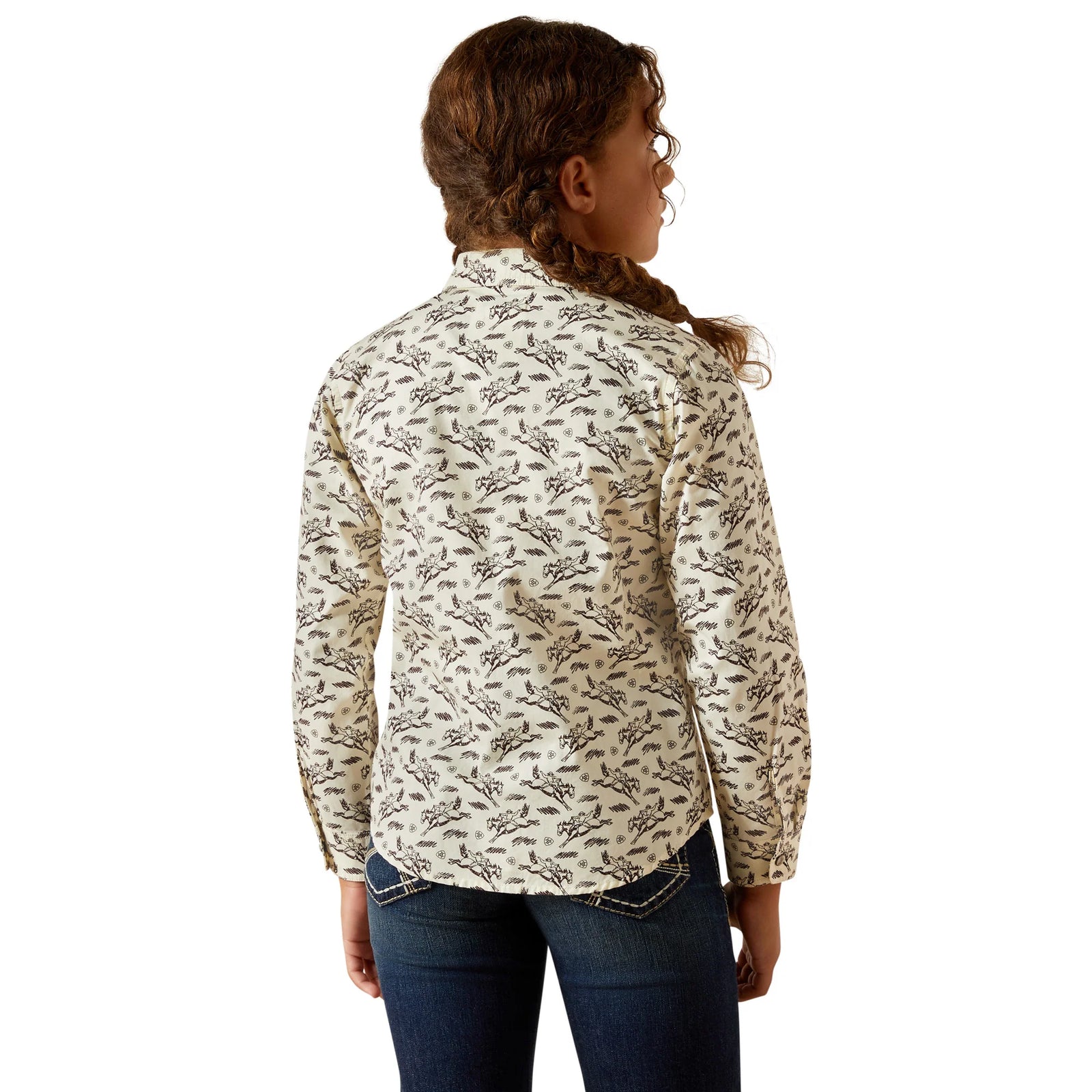 Ariat Gls Rodeo Time Snap LS Shirt Bucking Horse Print
