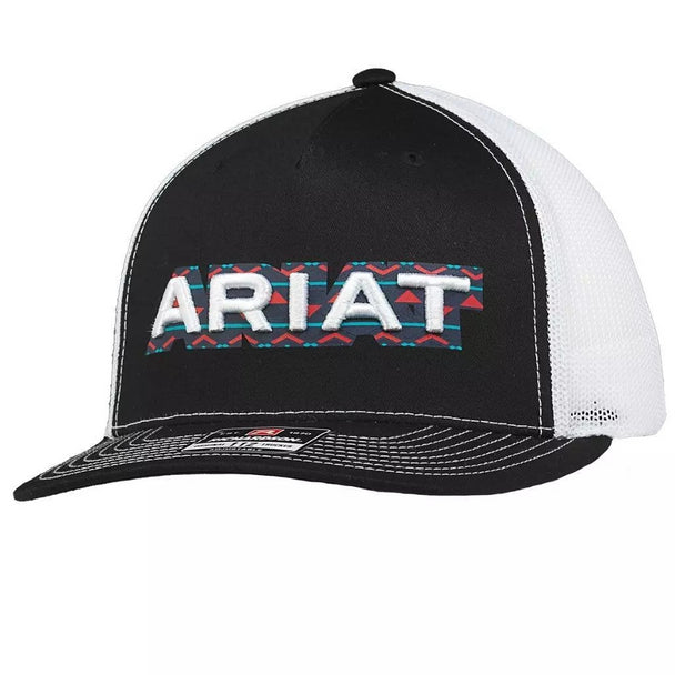 Ariat Mns 3D Embroidered Mesh Black Snap Back Cap | Country Clothing - Caps | Saddleworld Ipswich