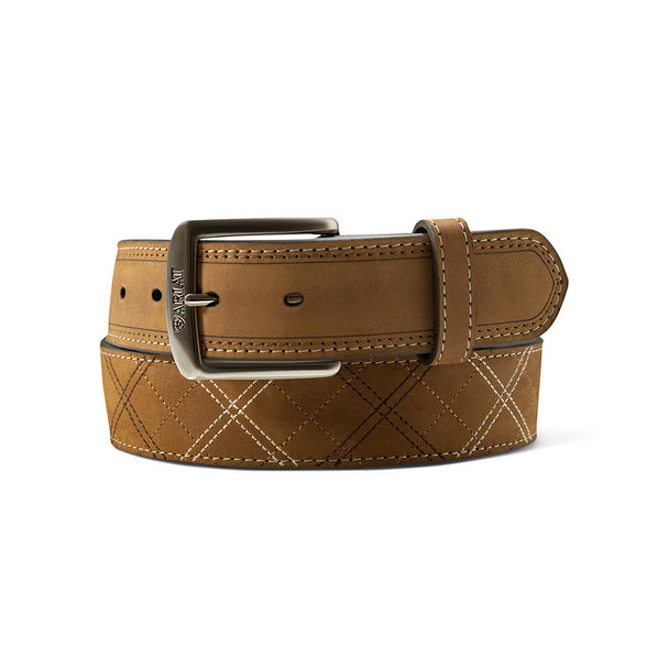 Ariat Mns Belt Cross Stitch Body Medium Brown | Country Clothing - Betls | Saddleworld Ipswich