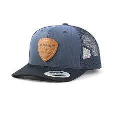 Ariat Mns Cap Leather Logo Blue | Country Clothing - Caps | Saddleworld Ipswich