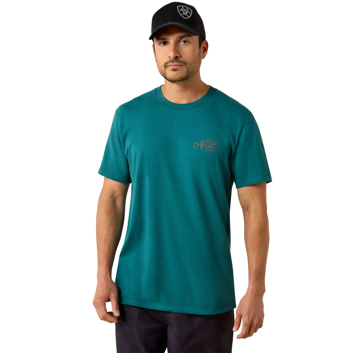 Ariat Mns Cattle Skull Freedom SS Tee Mediterranean | Country Clothing - Mens T Shirt | Saddleworld Ipswich