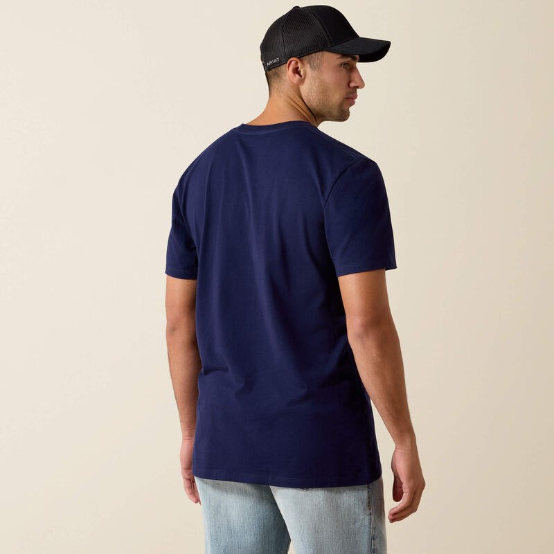 Ariat Mns Clean Southsense Icon SS Tee Classic Blue