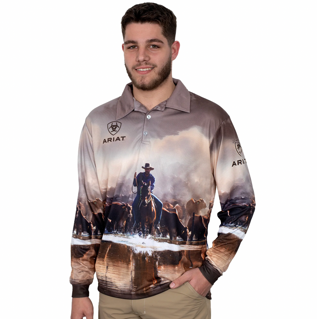 Ariat Mns Fishing Shirt Western Muster | Country Clothing - Fishing Shirts | Saddleworld Ispwich