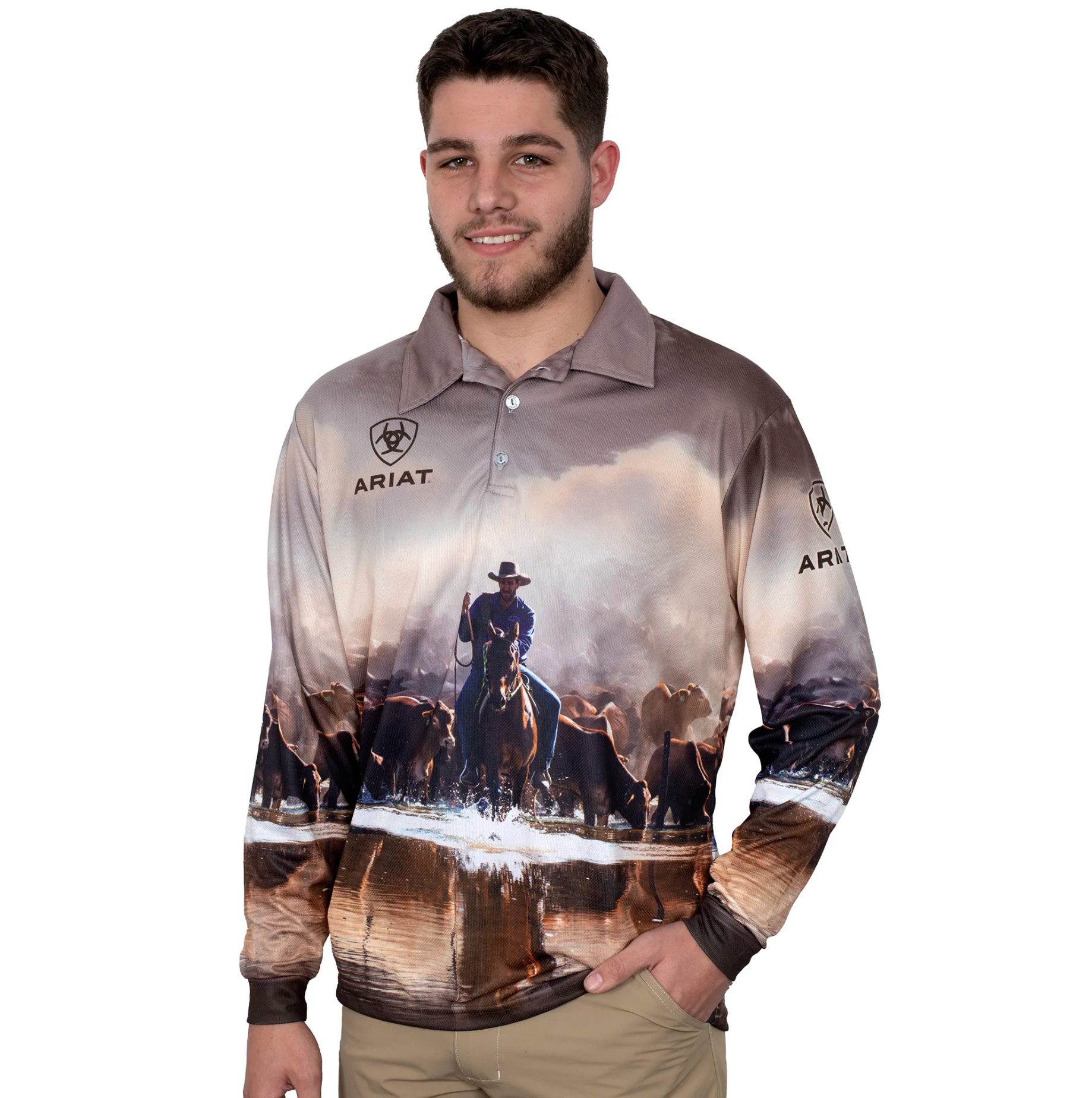 Ariat Mns Fishing Shirt Western Muster | Country Clothing - Fishing Shirts | Saddleworld Ispwich