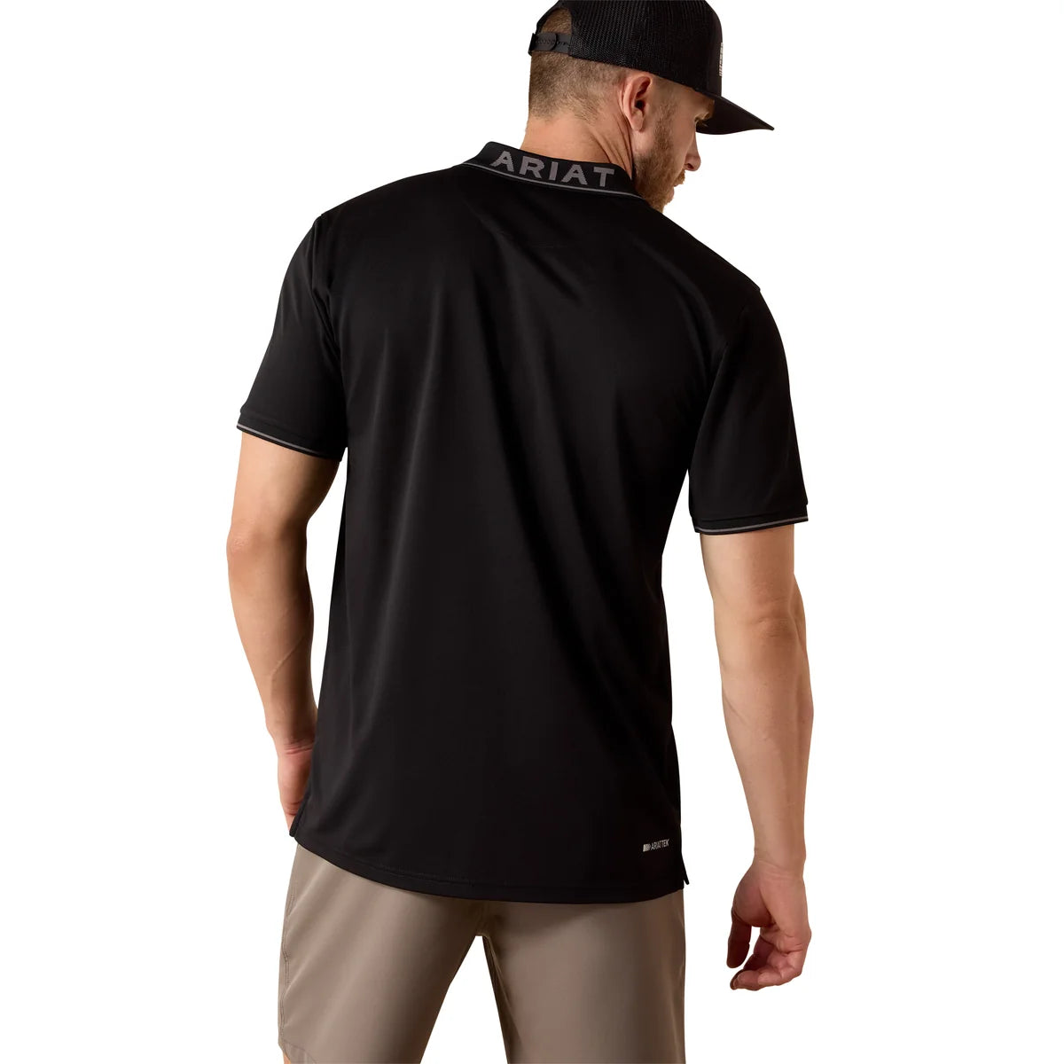Ariat Mns Logo Fitted Polo Black | Country Clothing - Mens Polo | Saddleworld Ipswich