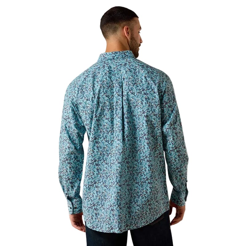 Ariat Mns Phelps Classic Fit LS Shirt Blue Elxir Paisley Print | Country Clothing - Mens Shirt | Saddleworld Ipswich