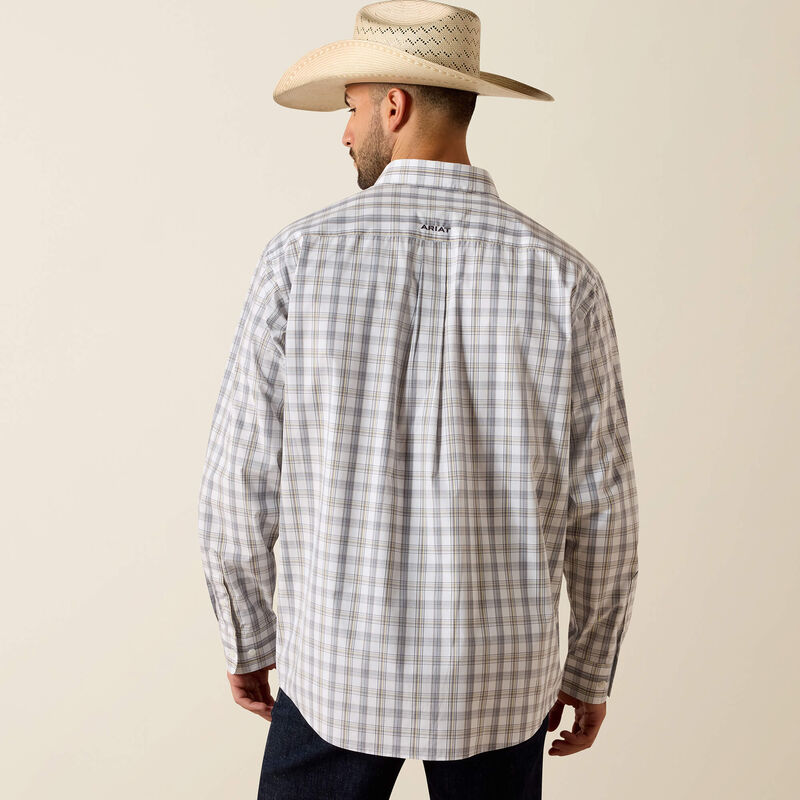 Ariat Mns Pro Series Phoenix Classic Fit LS Shirt White Plaid | Country Clothing - Mens Shirt | Saddleworld Ipswich