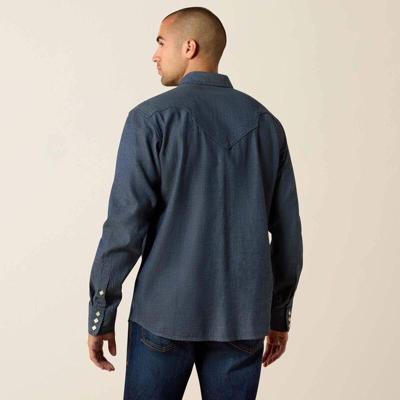 Ariat Mns Retro Harlan Fitted Snap LS Shirt Navy | Country CLothing - Mens Shirt | Saddeworld Ipswich