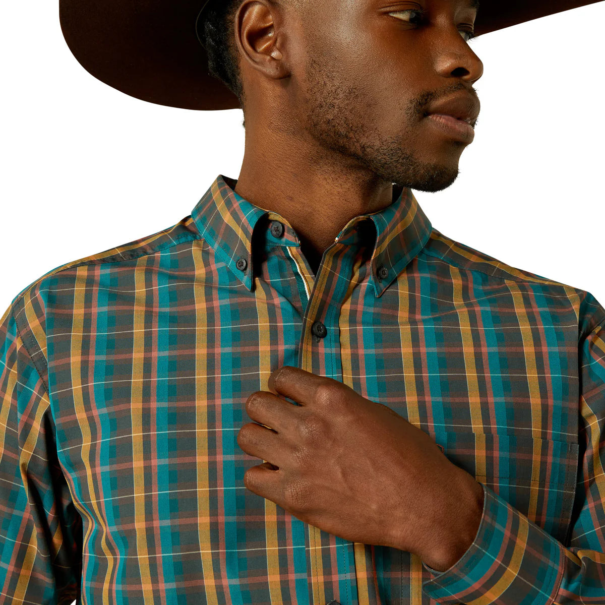 Ariat Mns Series Bowie Fitted LS Shirt Dark Teal | Country CLothing - Mens Shirt | Saddleworld Ipswich