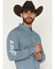Ariat Mns Team Jansen Fitted LS Shirt Navy/Light Blue | Country Clothing - Mens Shirt | Saddleworld Ipswich