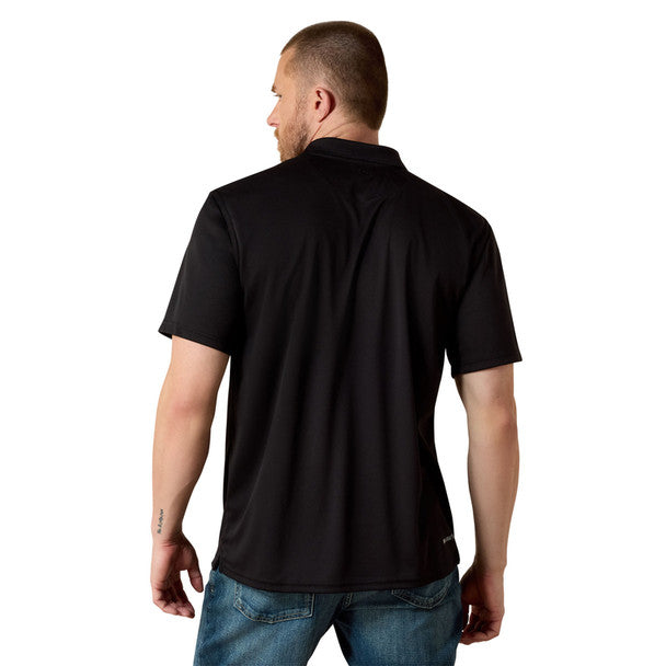 Ariat Mns Tek Polo Black | Country Clothing - Mens Polo | Saddleworld Ipswich