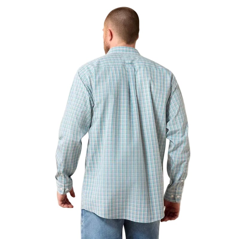 Ariat Mns Wrinkle Free Antonio Classic Fit LS Shirt Angel Blue Plaid | Country Clothing - Mens Shirt | Saddleworld Ipswich