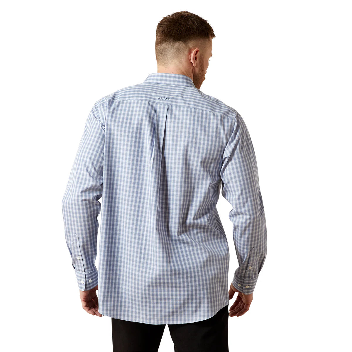 Ariat Mns Wrinkle Free Brett Fitted LS Shirt Grey | Country Clothing - mens Shirt | Saddleworld Ipswich